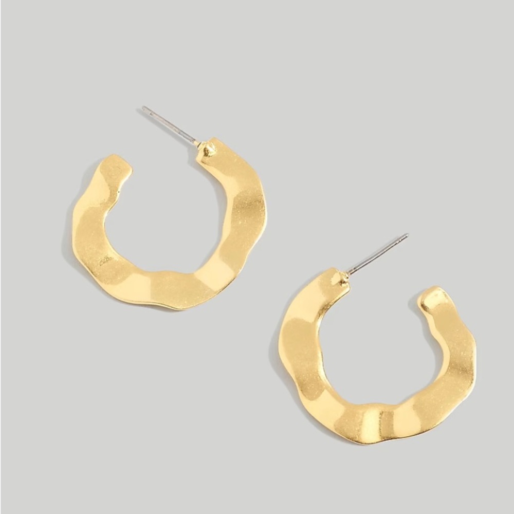 NWT Wavy Medium Hoop Earrings Madewell